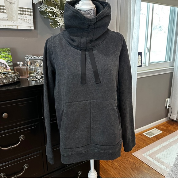 Lululemon Avenue Funnel neck Pullover sweatshirt dark gray charcoal Size 10 - Picture 2 of 15